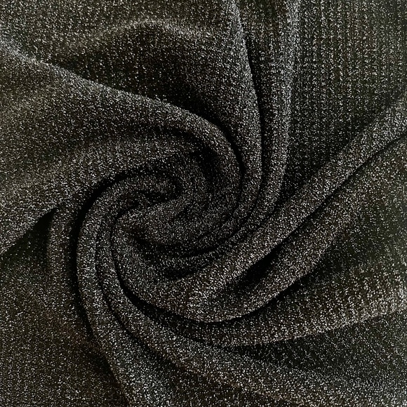 Club Monaco Lurex Metallic Julie Turtleneck - Black - Large - Slim Fit - Sleek! - Picture 6 of 10